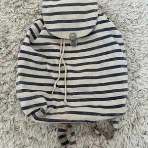BAGGU Canvas Backpack Sailor Navy Stripe